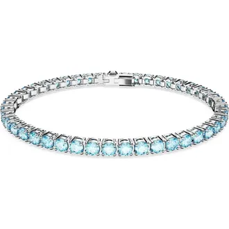 Swarovski Matrix Crystal Tennis Bracelet in Blue at Nordstrom, Size X-Large