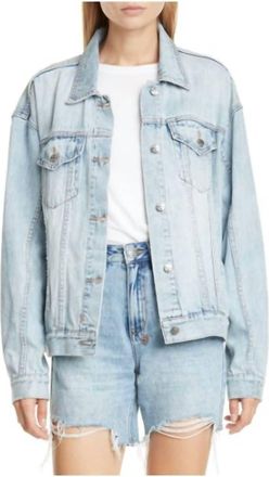 Ksubi Oversized Acid Wash Karma Denim Jean Jacket In Blue