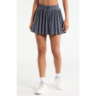 Zella Pleated Drawstring Skirt in Navy Armada at Nordstrom, Size X-Large