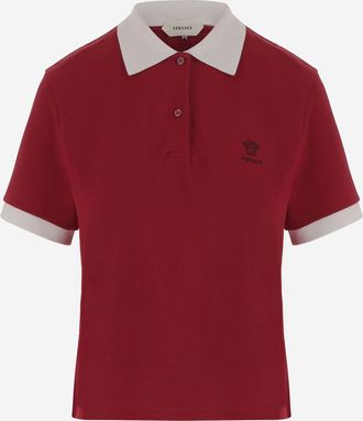Versace Cotton Polo Shirt With Logo