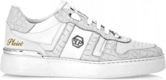 Philipp Plein Nubuck Low Top Sneakers Cocco - Heren - Sneakers - Wit - 41 EU - Leer - Schoenen