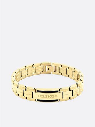 Tommy Hilfiger Gold-Plated Black Enamel Bracelet
