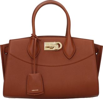 Ferragamo Damess Handtassen Bruin Leer En Cognac