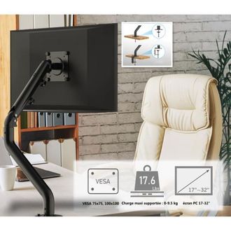 OEM Soporte Para Monitor De Pc, Brazo Con Resorte De Gas Para Monitor De Pc, Para Monitores De 17 A 32 Pulgadas, Rotaci&oacute;n De 360&deg;