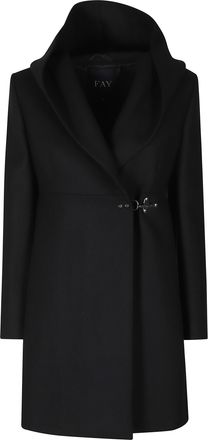 Fay Hooded Coat with Empire Silhouette and Iconic Fay Hook