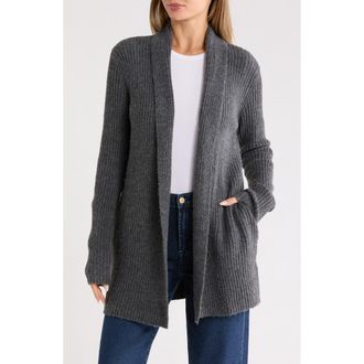 Renee C Rib Knit Sweater Cardigan in Charcoal at Nordstrom Rack, Size Medium