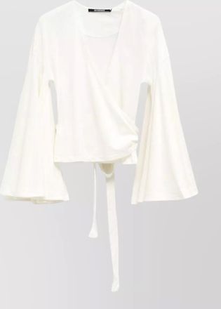 Jacquemus ventadou wrap top flared sleeves v neck