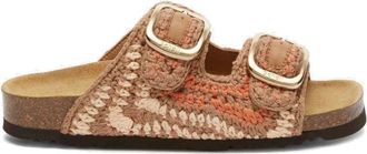 Scholl Noelle Sue Slider - Dames - Sandalen - Beige - 35 EU - Leer - Schoenen