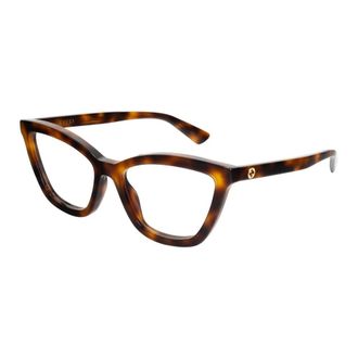 Gucci Glasses, female, Brown, Size: 54 MM Stylish Eyeglasses Havana Transpa