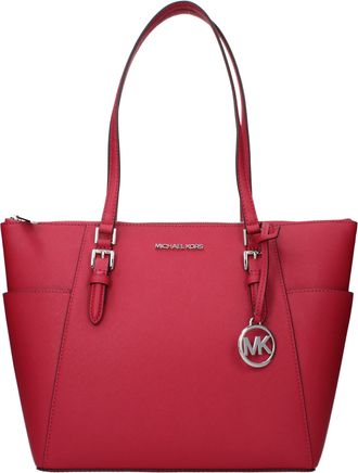 Michael Kors Charlotte Damens Umh&auml;ngetasche Leder Rot/Dunkle Himbeere