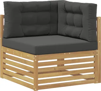 vidaXL Sof&aacute; De Esquina Para Exteriores Madera De Acacia S&oacute;lida Blanco Vidaxl