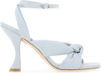 Stuart Weitzman Womens Light-blue Denim Playa Sandals - Light Grey Textile - Size EU 39