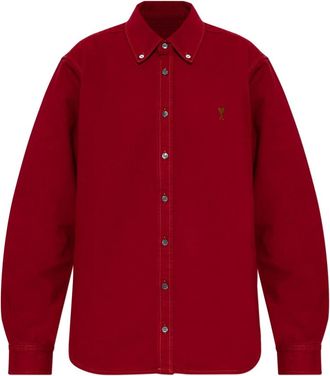 Ami Denim Shirt - Dames - Spijkeroverhemden - Rood - 2XS - Denim - Overhemden