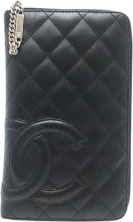 Chanel Pre-owned Leather Wallet - Dames - Vintage Accessoires - Zwart - ONE Size - Leer - Vintage