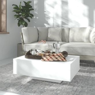 vidaXL Mesa De Centro Madera Contrachapada Blanco 85x55x31 Cm Vidaxl