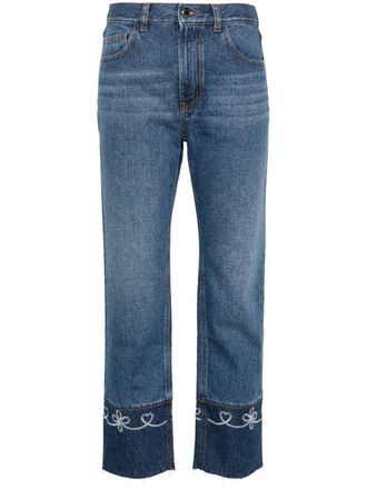 Chlo&eacute; Jeans Masaya crop a vita media - Blu