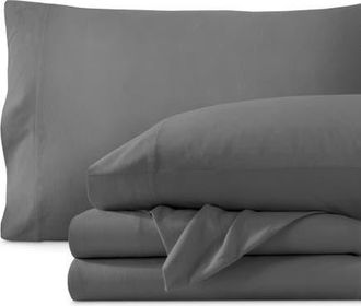 Bare Home Organic Cotton Jersey Sheet Set in Grey at Nordstrom, Size Twin X-Long