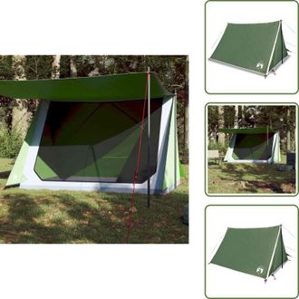 vidaXL Tenda da campeggio per 2 persone - vidaXL Tenda da Campeggio per 2 Persone Verde Impermeabile - Tenda con doppio ingresso