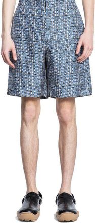 Fendi Mens Blue Silk Bermuda Shorts