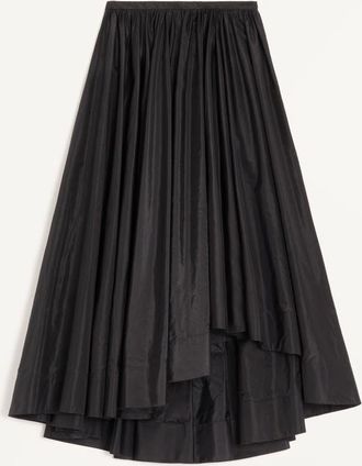 Valentino Gonna Midi In Taffet&agrave; Donna NERO 36