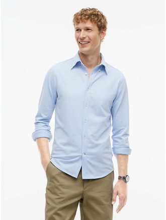 Tommy Hilfiger Mens New York Label Slim Fit Wicking Shirt - Sweet Blue - 38/R