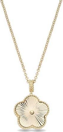 Eye Candy Los Angeles Isabelle Flower Pendant Necklace in Gold at Nordstrom Rack