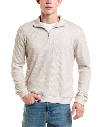 Reiss Albery Waffle Half Zip Top