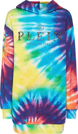 Philipp Plein Jogging Hoodie Day Dress Tie dye