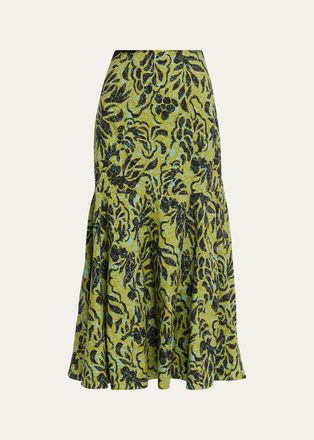 Ulla Johnson Clarisse Floral Trumpet Skirt