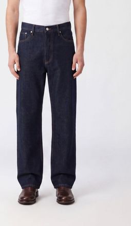 Dries Van Noten Mid-Rise Wide-Leg Jeans in Indigo Cotton Denim