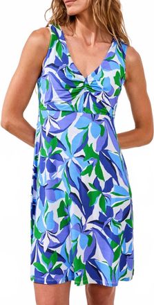 Tribal Knit Dress With Front Pleat In Royalazur