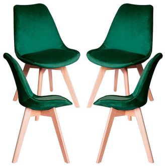 Regalos Miguel Regalos Miguel - Packs Sillas Comedor - Pack 4 Sillas Synk Terciopelo - Verde Oscuro