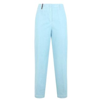 PESERICO Dames, Broeken, Blauw, Maat: XL Katoen