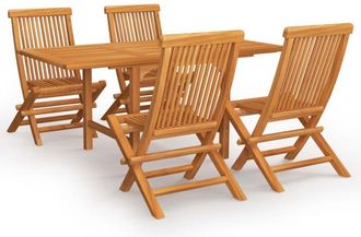 vidaXL Vidaxl - 5 Piece Garden Dining Set Solid Teak Wood