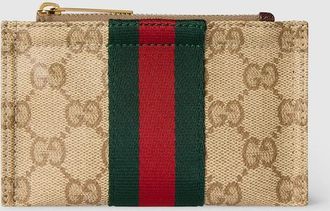 Gucci Mini Pouch With Web, Beige, GG Canvas