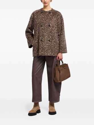 Emporio Armani Womens Wool Double-breasted Coat - Tan - Size EU 44 (Womens)