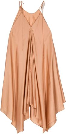 Shanshan Ruan asymmetric silk dress - women - Silk - 36 - Pink