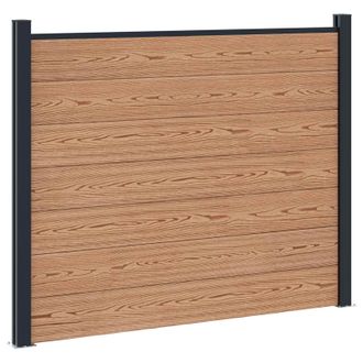 vidaXL Panel De Valla Wpc Y Aluminio Marr&oacute;n Vidaxl