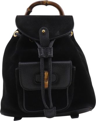 Gucci Black Suede Backpack (Pre-Owned)