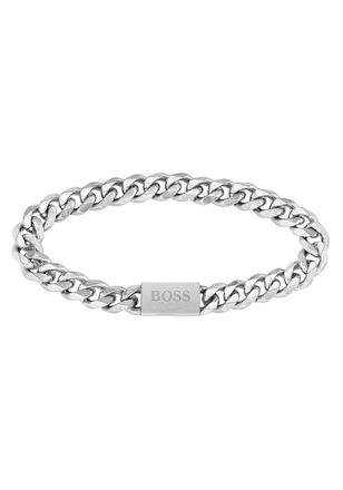 BOSS Armband »Schmuck Edelstahl Armschmuck Panzerkette CHAIN LINK« mit Zirkonia (synth.)