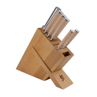 Shun Classic Blonde 7 Piece Block Set with Birchwood Kickstand Block