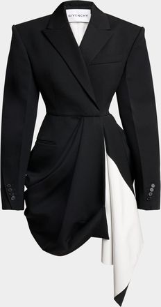 Givenchy Draped Grain De Poudre Double-Breasted Jacket