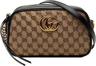 Gucci Pre-owned Gucci Small GG Marmont Matelasse GG Canvas and Leather Crossbody Ladies 447632.486628