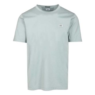 C.P. Company T-Shirts, male, Blue, Size: XL Logo cotton T-shirt