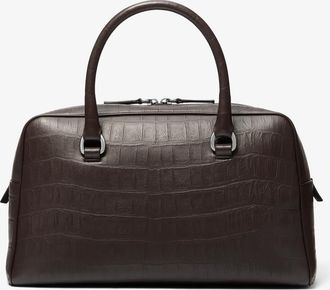 Michael Kors Kasia Medium Crocodile Embossed Leather Satchel