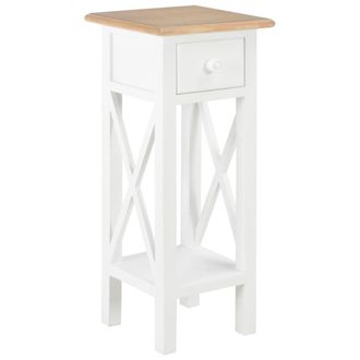 vidaXL Mesa Auxiliar De Madera Blanca 27x27x65,5 Cm Vidaxl