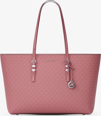 Michael Kors Quinn Large Signature Logo and Leather Tote Bag