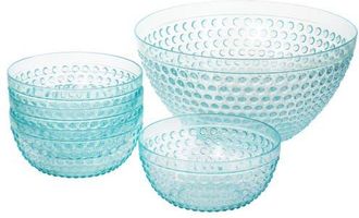 Gibson Home Plastic Bowl Set with Serving Bowl in Crystal Blue at Nordstrom