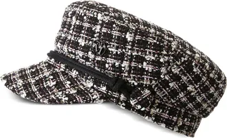 Maison Michel New Abby tweed sailor cap - women - Cotton/Fabric - M - White
