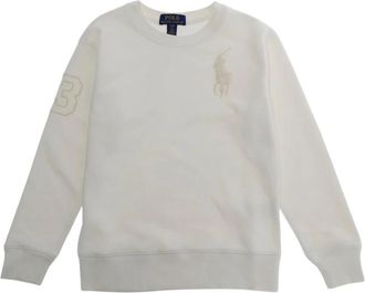 Ralph Lauren Hoodies & sweatvesten, unisex, Wit, M, Gebreide Pullover Sweater
